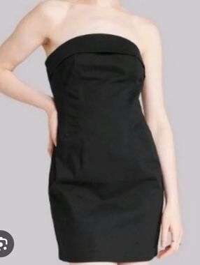 Wild Fable Women's Sleeveless Twill Tube Bodycon Mini Dress ~ Black